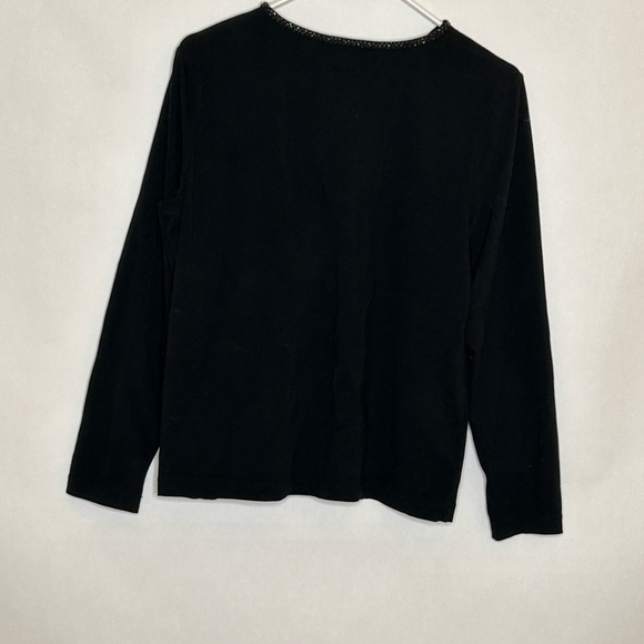 Chico’s Embellished Tunic Black Size 2 classic long sleeve stretchy fabric - Picture 2 of 11